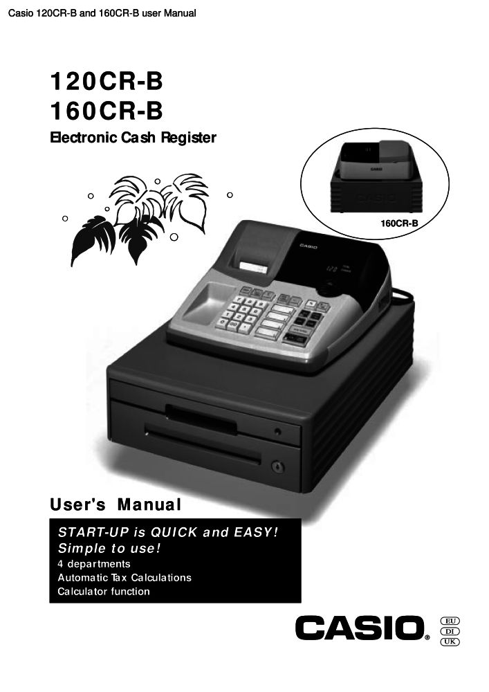 Casio 120CR-B and 160CR-B user manual PDF - The Checkout Tech - Store