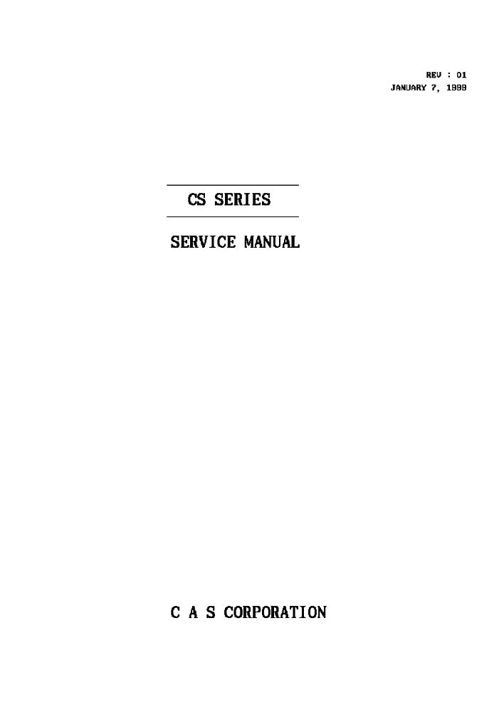 CAS CS Series Service manual PDF - The Checkout Tech - Store