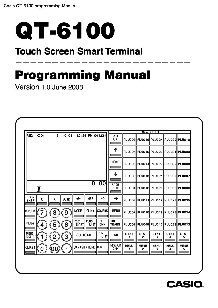 vanter relæ Foster Casio QT-6100 programming manual PDF - The Checkout Tech - Store