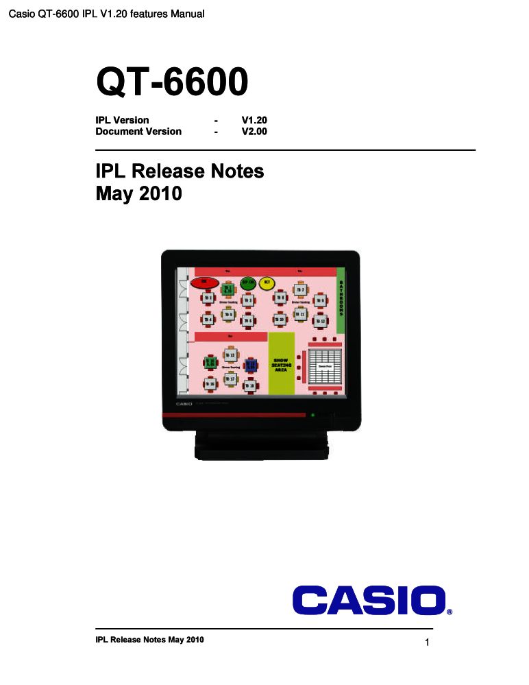 Casio QT-6600 IPL V1.20 features manual PDF - The Checkout Tech - Store