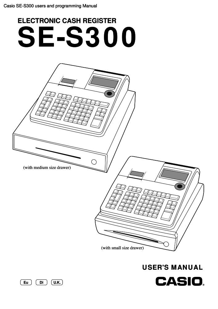 Casio SE-S300 users and programming manual PDF - The Checkout Tech - Store