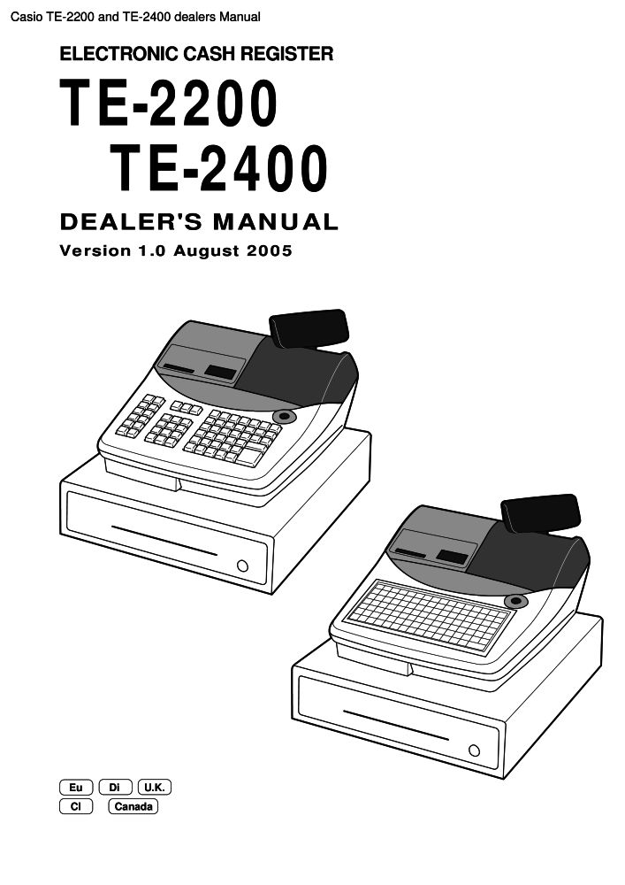 Casio TE-2200 and TE-2400 dealers manual PDF - The Checkout Tech - Store